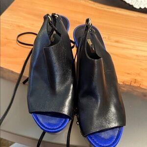 Diane Von Furstenberg Black and Blue Sandals
